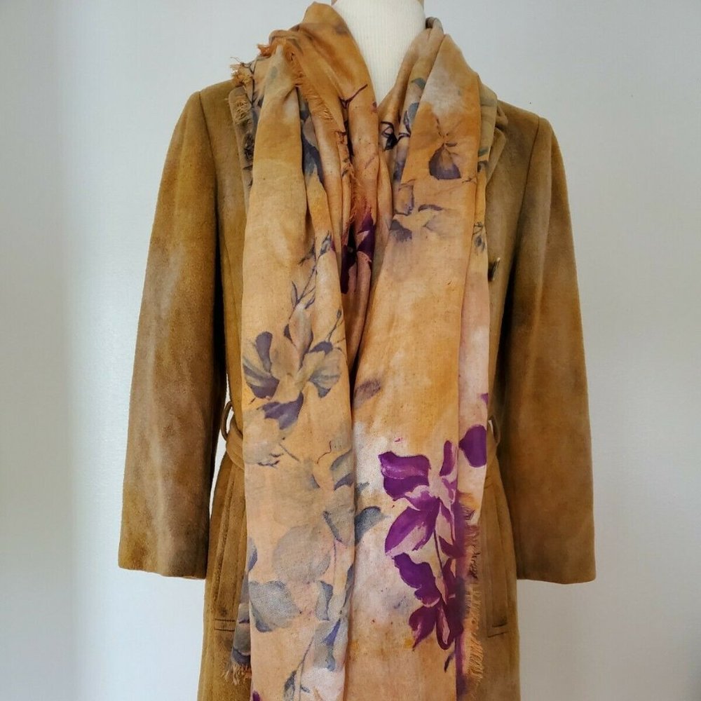 Long CASHMERE wool pea coat trench wrap Med large gray Tan Black beige camel XL - Picture 4 of 11